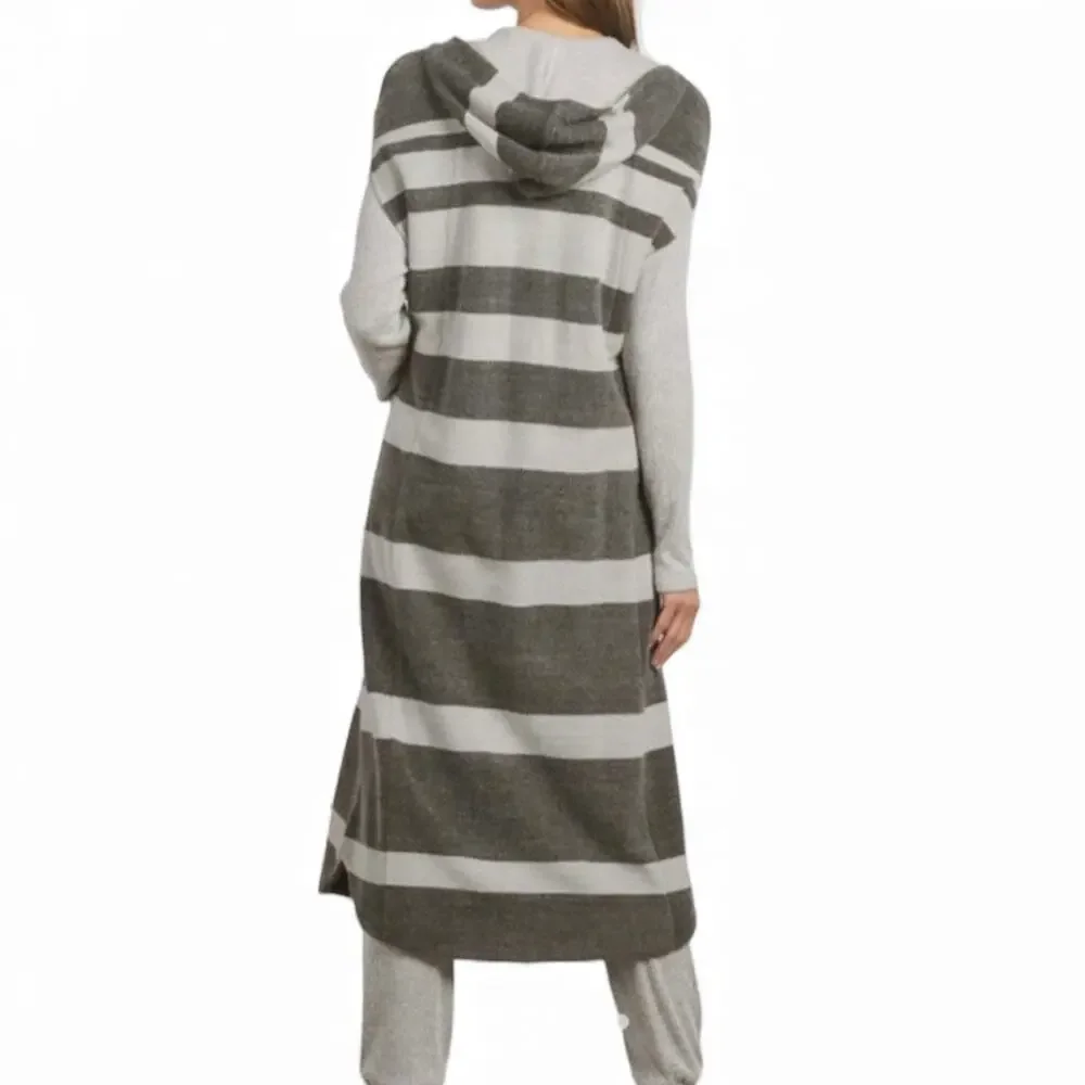 Soft Surroundings Glacier Canyon Excalibur gray Stripe Poncho vest scandi girl - Picture 7 of 9
